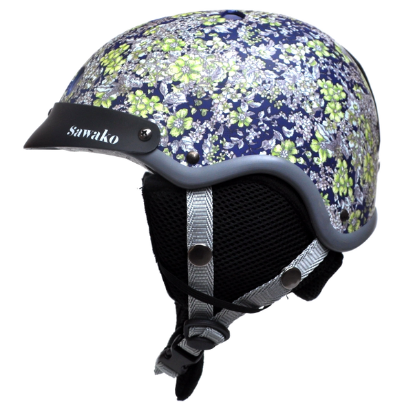 Sawako Women s Floral Midnight Blue Ski Helmet Sawako Bike Helmets Cycle in Style