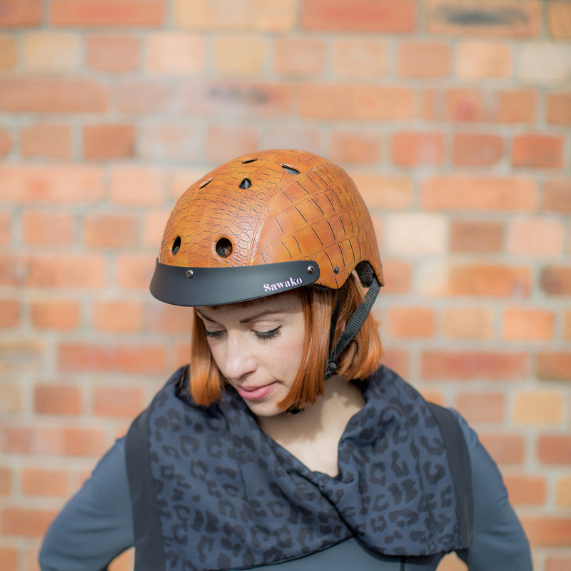 croc motorcycle helmet Sawako Women's Crocodile Brown Bicycle Helmet – Sawako: Bike Helmets: Cycle in Style