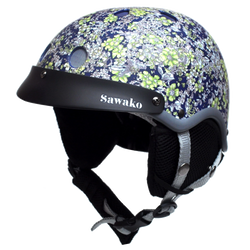 black and blue womens motorcycle helmet Sawako Women's Floral Midnight Blue Ski Helmet – Sawako: Bike Helmets: Cycle in Style
