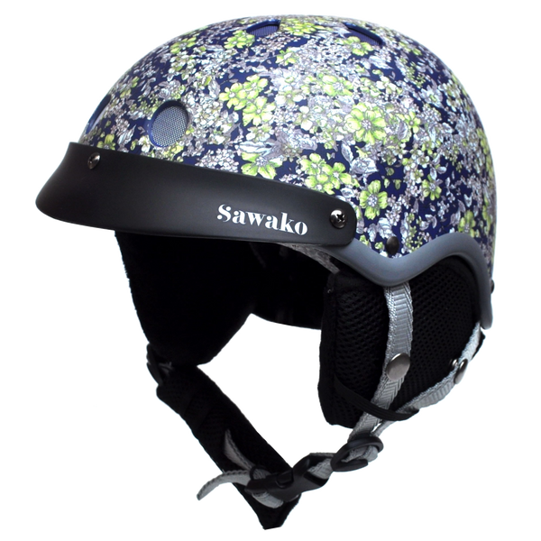 Sawako Women's Floral Midnight Blue Ski Helmet – Sawako: Bike Helmets: Cycle in Style