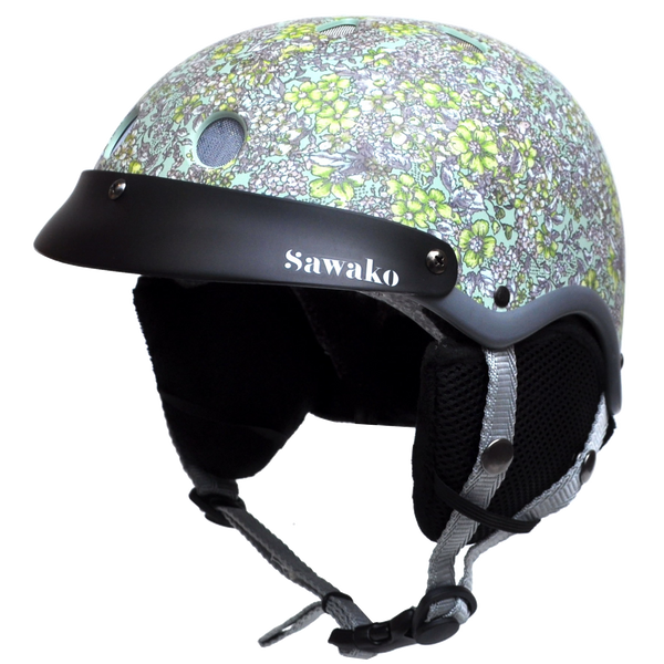 Floral Green Ski - Sawako: The stylish helmets