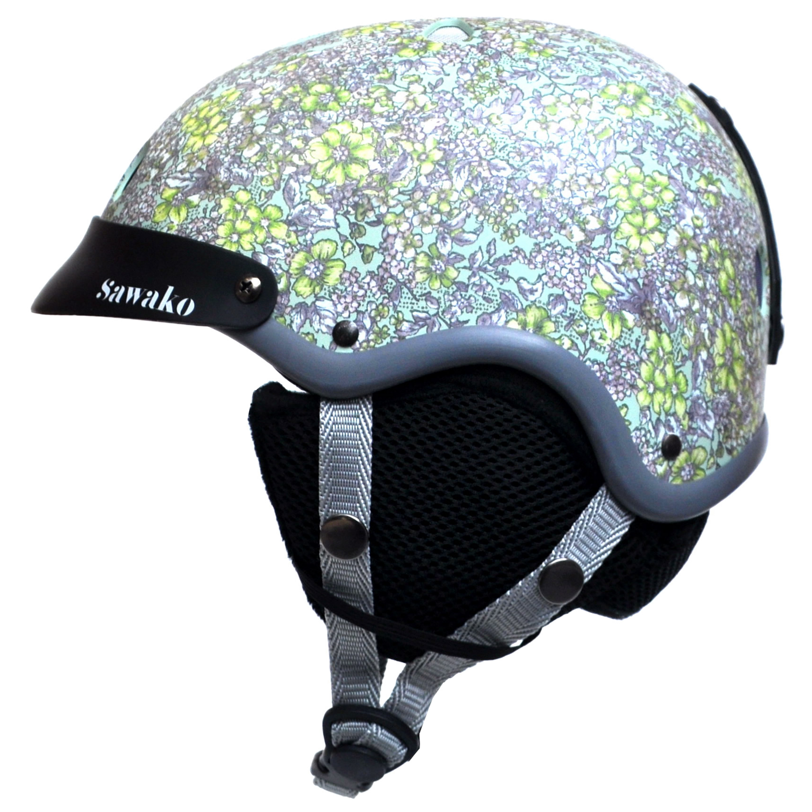 sawako fahrradhelm Sawako Women's Floral Green Ski Helmet – Sawako: Bike Helmets: Cycle in  Style