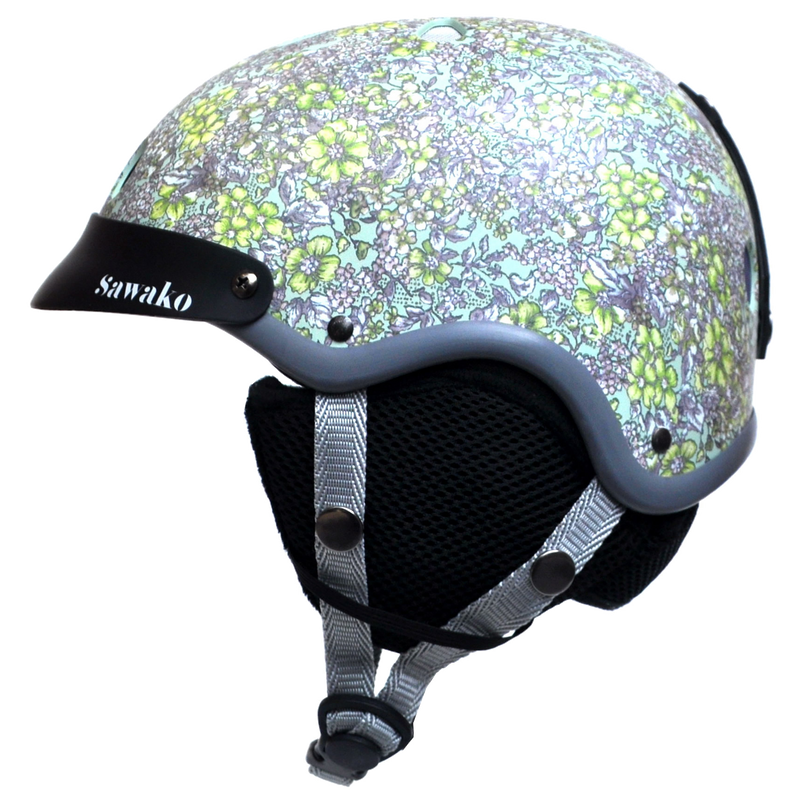 Floral Green Ski - Sawako: The stylish helmets