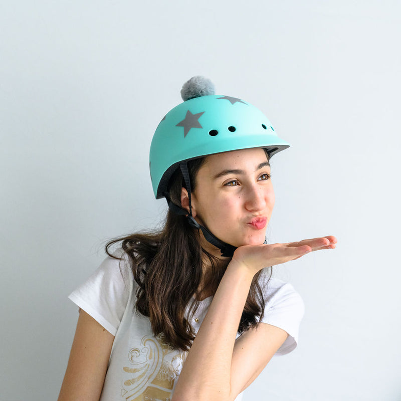 Kids Classic Turquoise Sawako Bike Helmets Cycle in Style