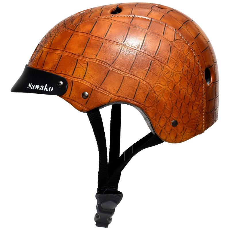 bike helmet brown Sawako Women's Crocodile Brown Bicycle Helmet – Sawako: Bike Helmets: Cycle in Style